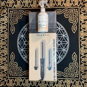 3/$145 FoxyBae 3-in-1 Rose Gold Curling Wand + Cool AF Heat Protectant Spray